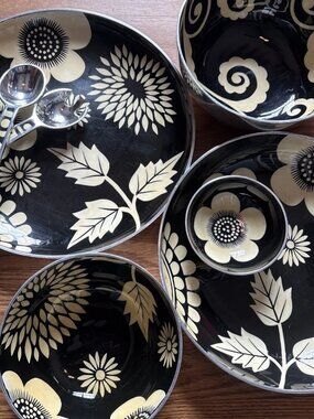 Artimino 7pc Salad Fruit Party Cocktail Serving Platter Tray Aluminum Enamel EUC